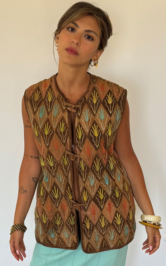 Camel Suede Vest