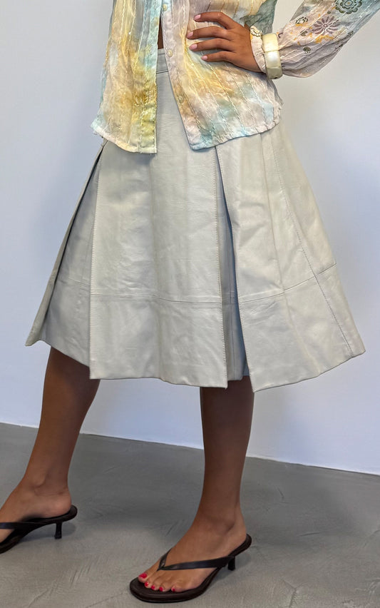 White Leather Skirt