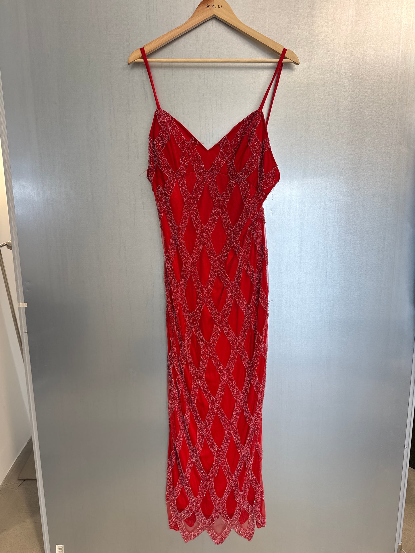 The Red Beaded Evening Dress