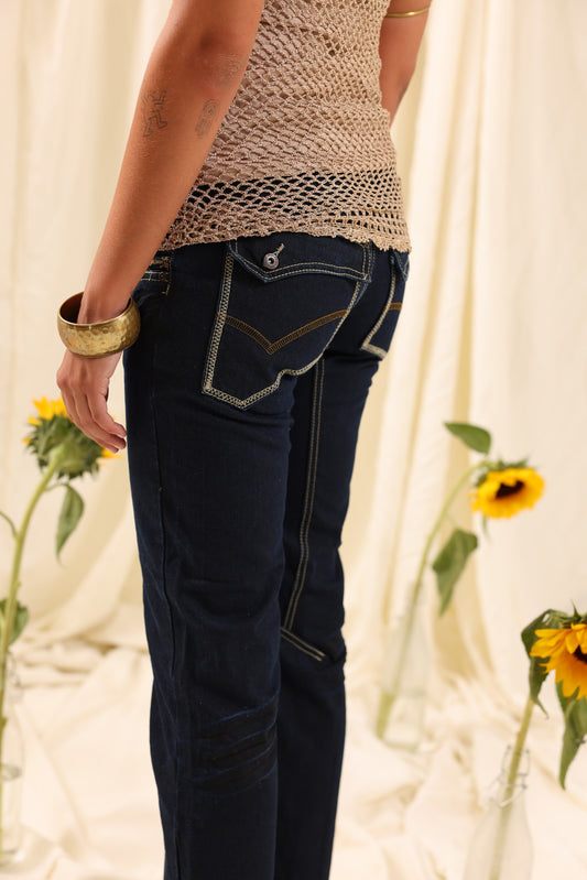 Dark Blue Denim Trousers (tete de mort)