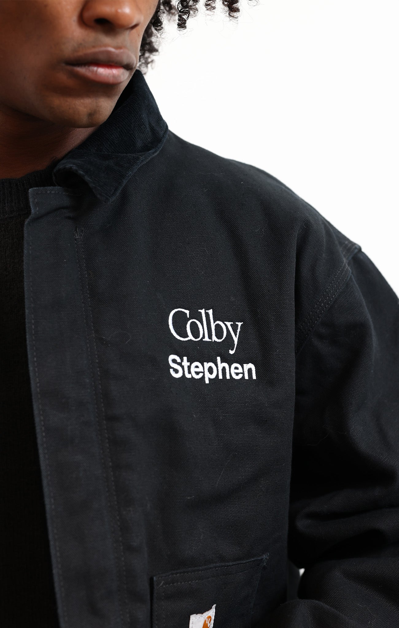 Carhartt Duck Chore Coat Black “Colby Stephen” Embroidered
