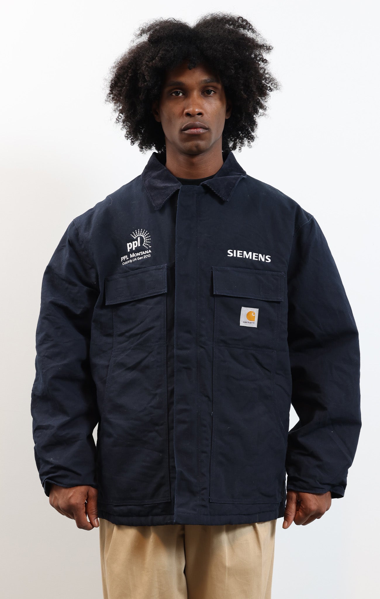 Carhartt Chore Coat Navy “Siemens” Embroidered